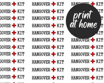 Printable Hangover Kit Tag - Etsy