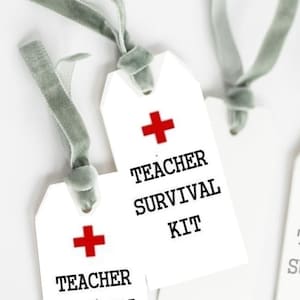 DOWNLOADABLE Teacher Survival Kit Tags, Teacher Survival Kit Tag, Back to School Tags, Teacher Tags, Teacher Gift Tags,  INSTANT DOWNLOAD