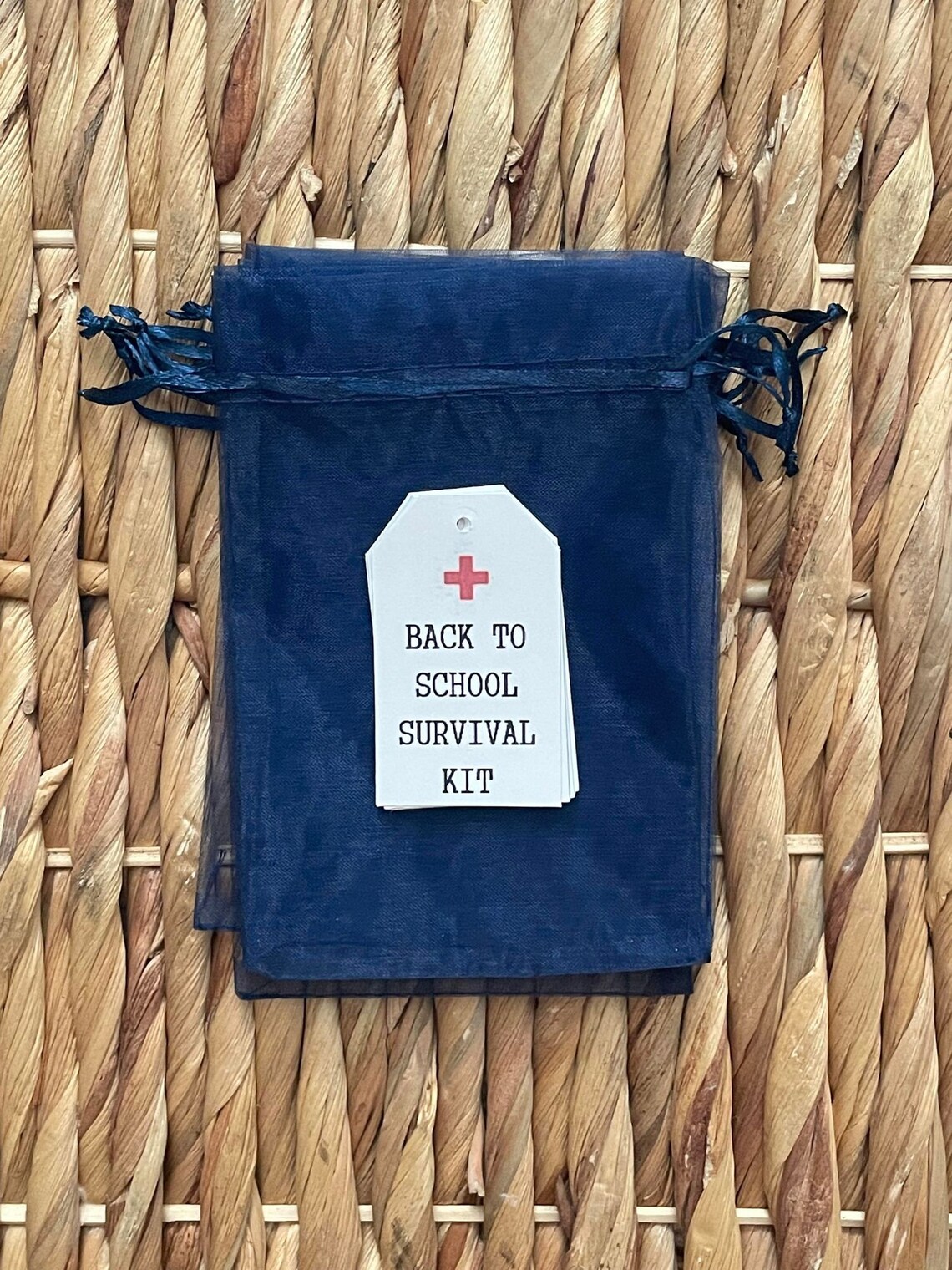 Back to School Survival Kit Bags and Tags School Organza Bag Etsy