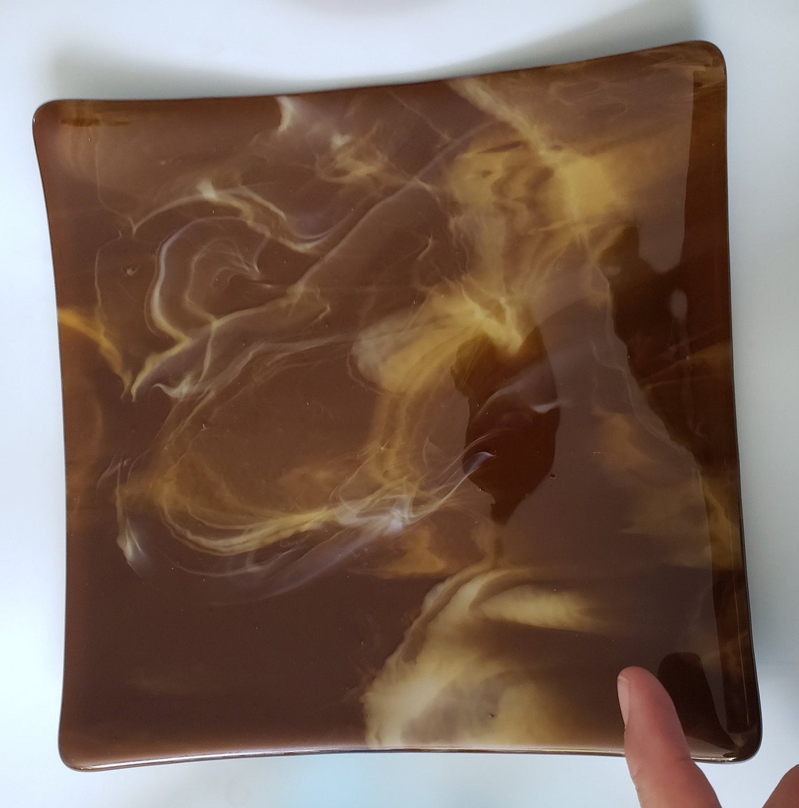 Small Handmade Glass Serving Plate Etsy