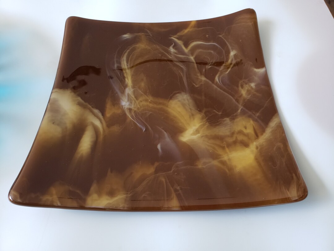 Small Handmade Glass Serving Plate Etsy