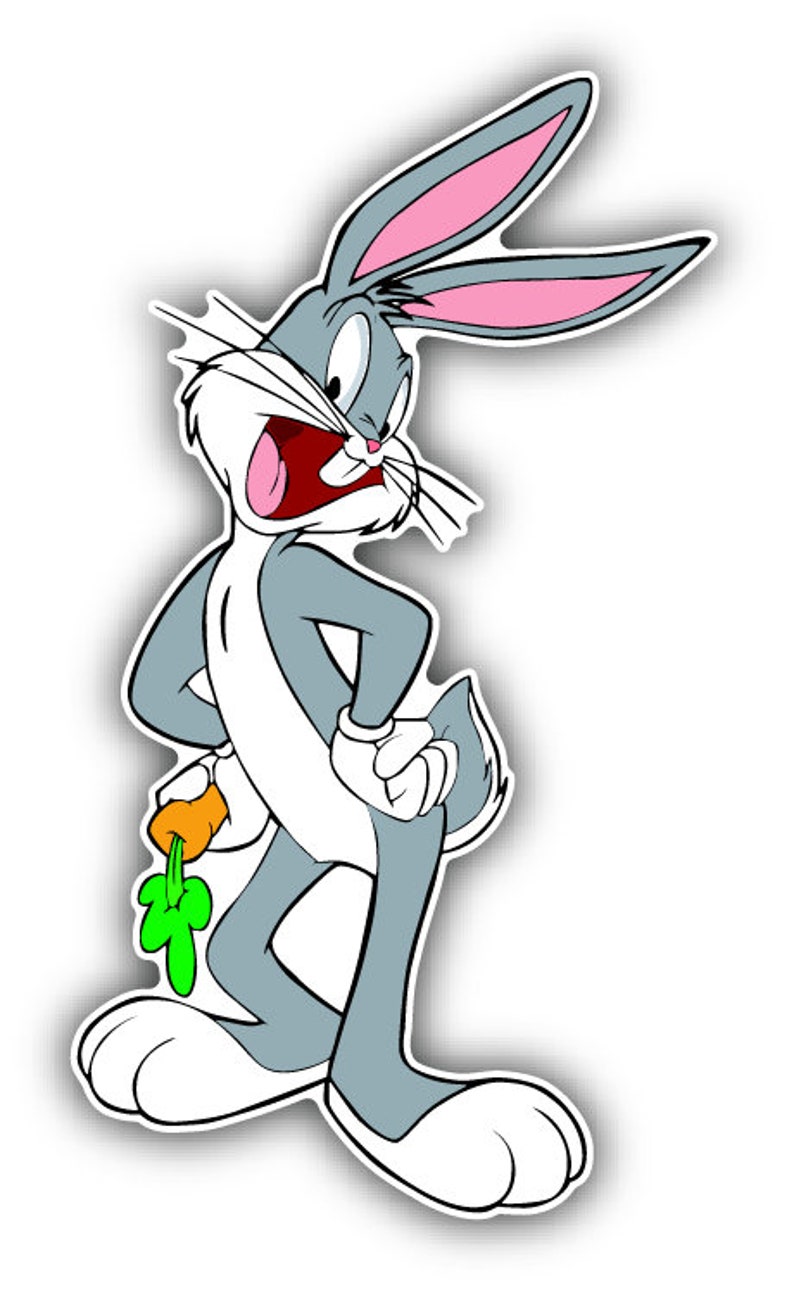 BUGS BUNNY CARTOON BUMPER STICKER TOOL BOX STICKER HARD HAT STICKER