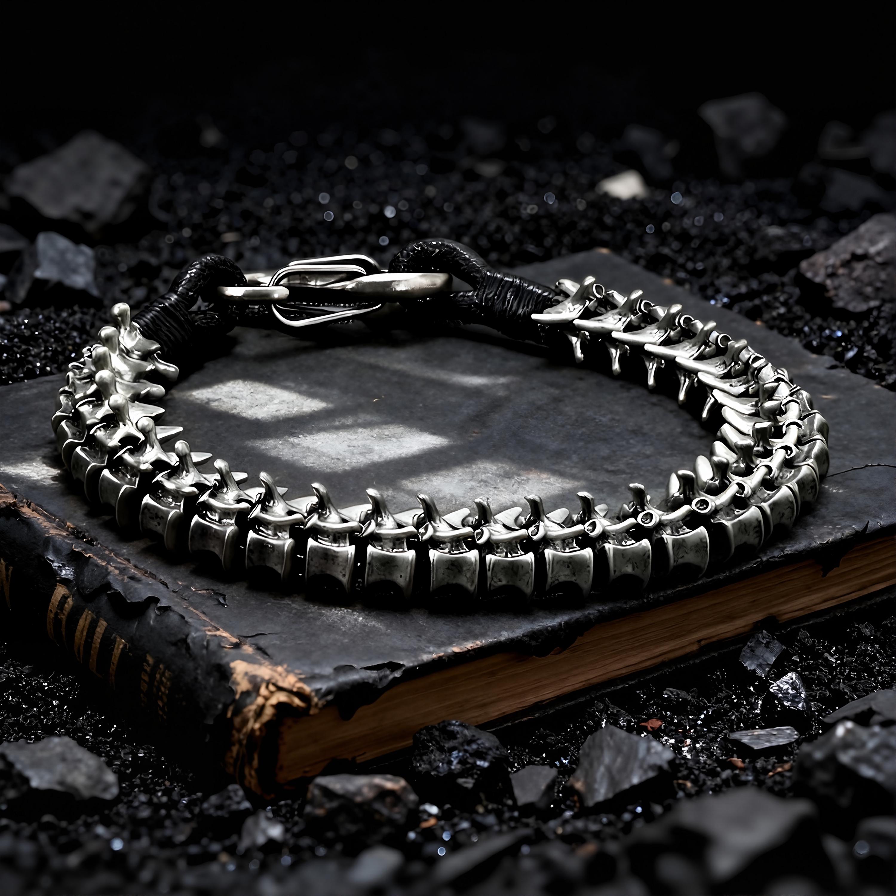 Vintage bone design bracelet, silver 925