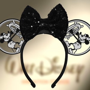 Interchangeable Steamboat Willie Ears, Disney Ears, Mickey Ears, Minnie Ears, Mouse Ears