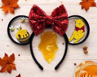 Interchangeable Winnie the Pooh Mickey/Minnie Mouse Ears - Pooh & Hunny/Honey and Bee Ears