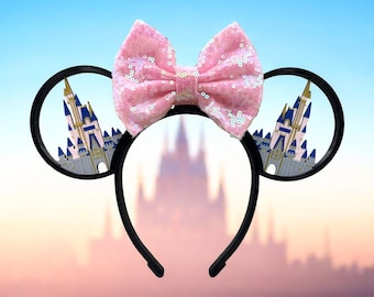 Interchangeable Disney World Castle Mickey/Minnie Ears, Disney Mouse Ears
