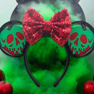 Poison Apple Ears – Interchangeable Snow White Mickey/Minnie Ears - Snow White