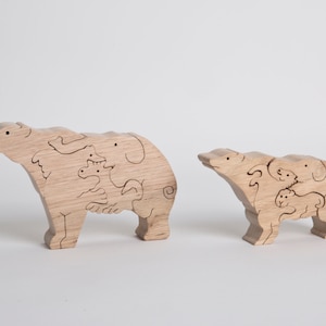 Wood Animal Puzzle | Walnut Wood | Educational Toy | Toys For Children | Animal Shapes | Home Decor | Birthday Gift | Baby Shower | Children