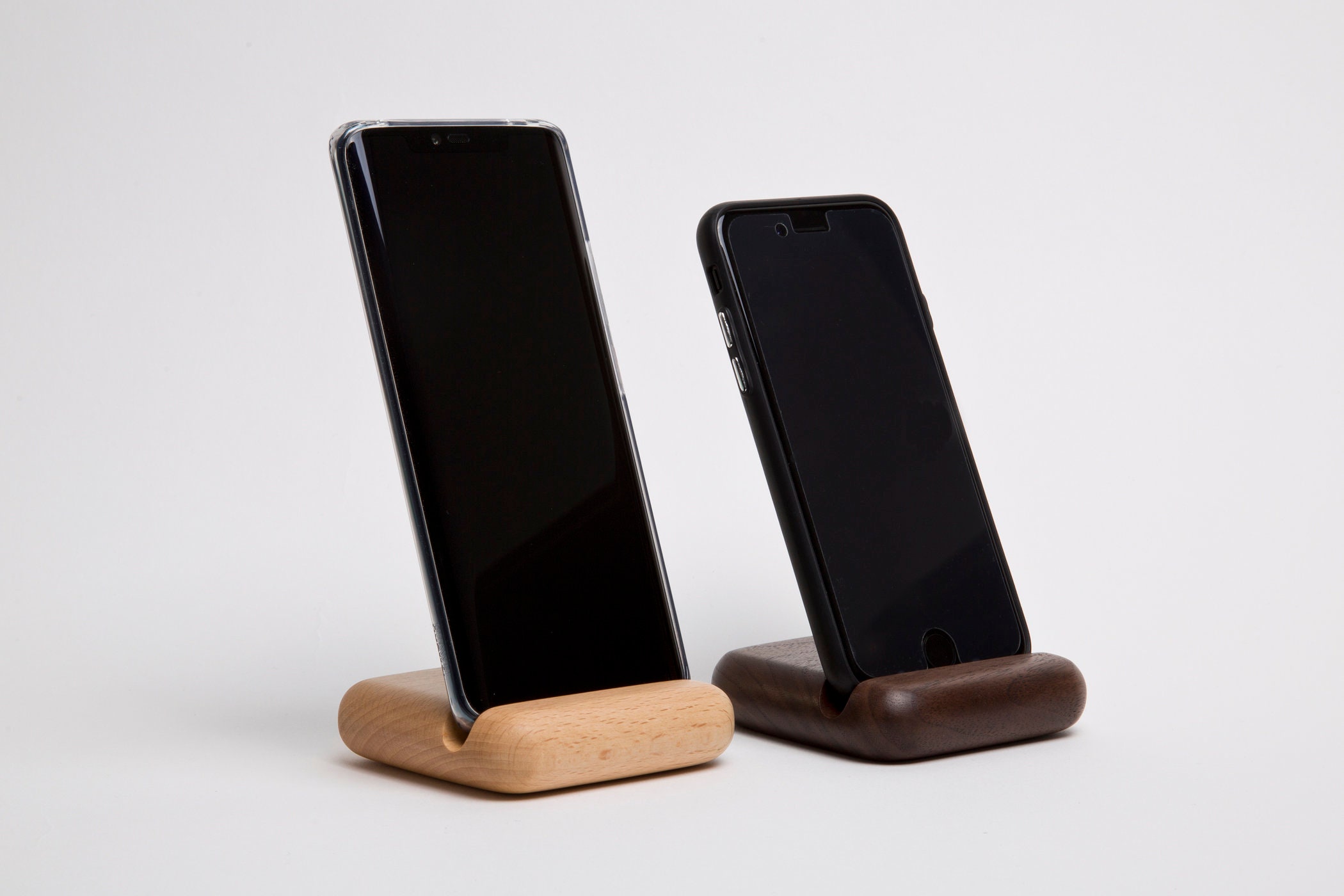 Wood Phone Holder Walnut Beech Phone Stand Phone Accessories Minimalist  Design Organic Handmade Home Decor Birthday Gift 