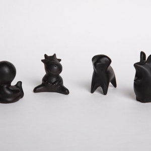 Wood Animal Figurine Decor | Wood Decor | Wood Toy | Ebony Wood | Organic Handmade | Collectibles | Birthday Gift | Minimalist Design
