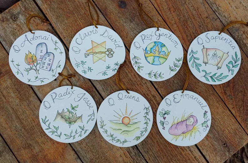 Advent O Antiphon Ornaments Color Print | Etsy