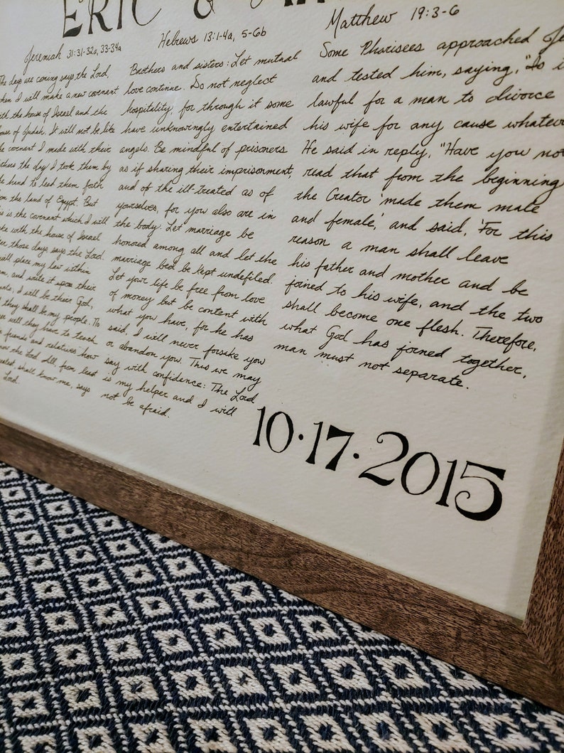 Catholic Wedding Handwritten Bible Verses Etsy