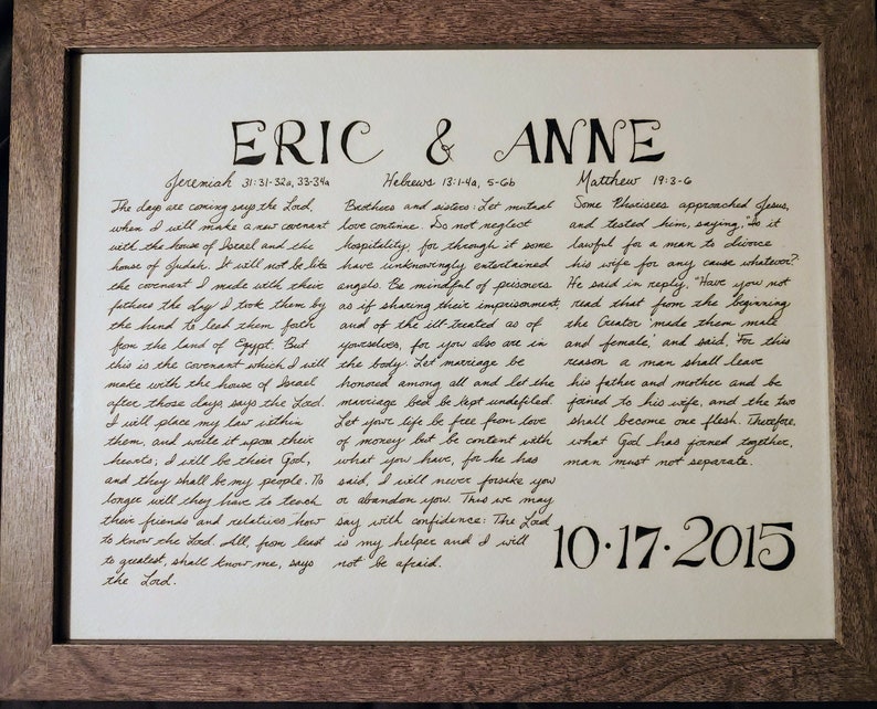 Catholic Wedding Handwritten Bible Verses Etsy