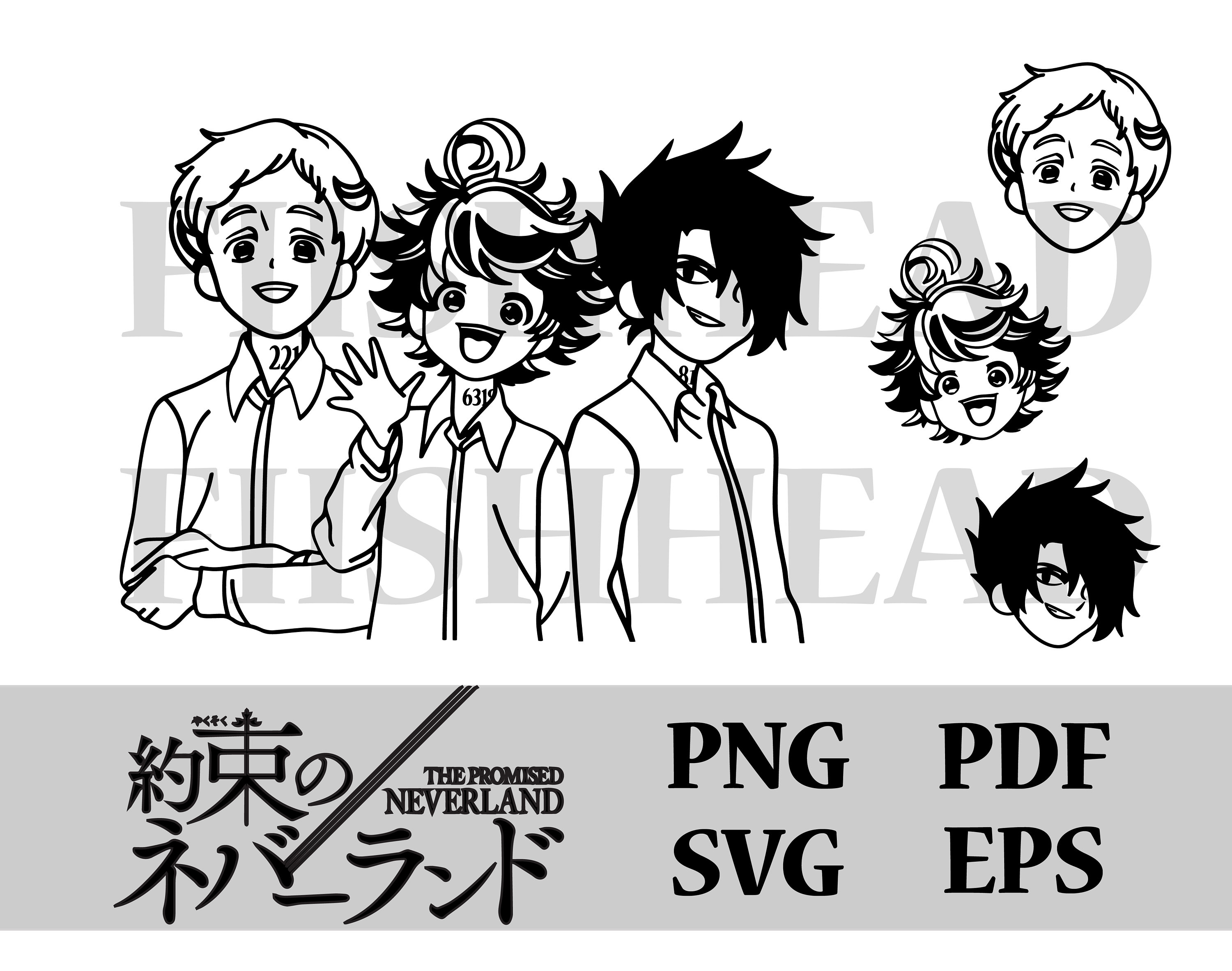 Anime The promised neverland svg, png files for cricut machi