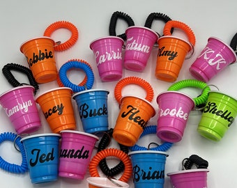 2 oz shot cup, personalize shot cup, shot cup bracelet, shot cup wristlet, party cup