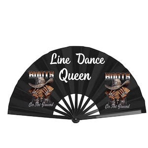 Line Dance Fan, Boots on the ground, Linedance Accessory, Line Dance Clack Fan, Where them fans at, Custom fan, Clack Fan