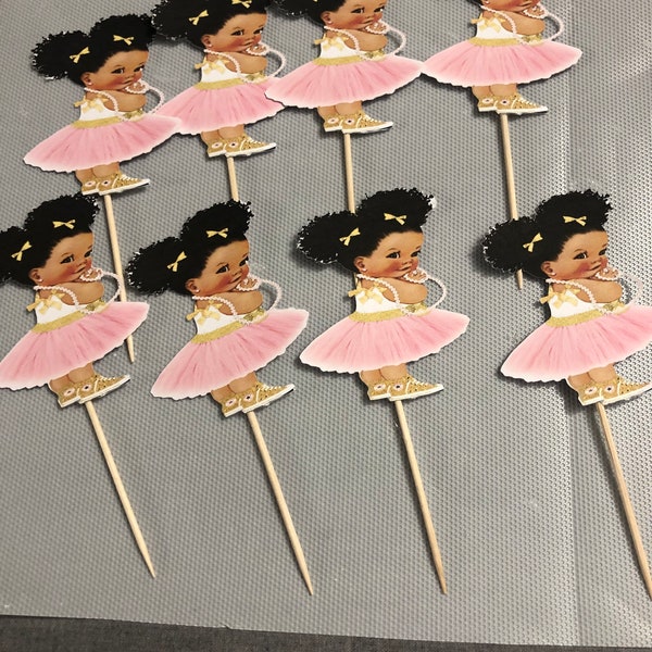 Baby girl with Tutu cupcake toppers
