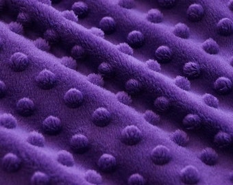 Purple Minky Fabric // Purple Dot Fabric // Dot Minky // Baby Blanket  // Soft Fabric // Plush Fabric // Dark Purple