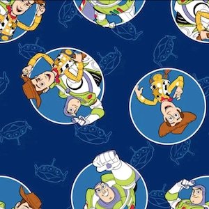 Toy Story Fabric // Cotton Fabric // Woody // Buzz LightYear // Jessie // Forky // Disney