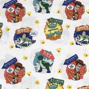 Toy Story Fabric // Cotton Fabric // Woody // Buzz LightYear // Jessie // Forky // Disney