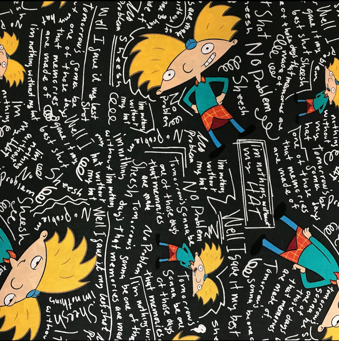 Hey Arnold // Cotton Fabric // Nickelodeon // Football Head // 90’s ...