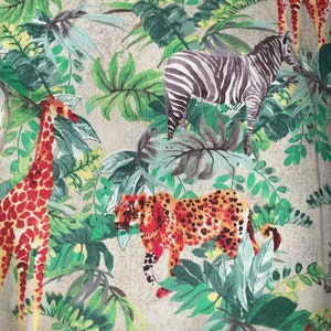 Safari Dschungel Stoff // Baumwollstoff // Zebra Stoff // Giraffe // Jaguar // Gepard