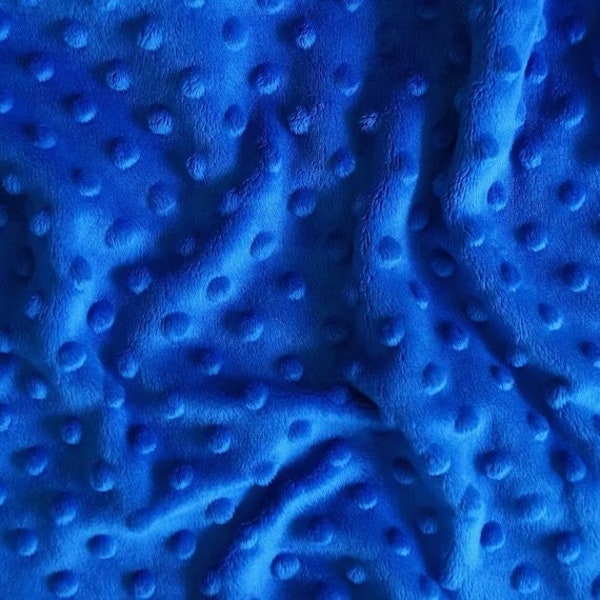 Royal Blue Minky Fabric // Royal Blue Dot Fabric // Dot Minky // Baby Blanket  // Soft Fabric // Plush Fabric // Aquarius