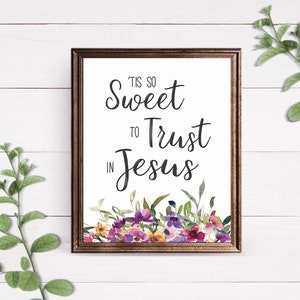 Hymn Wall Art, Hymn Print, Religious Art, Hymn Wall Art, Christian Wall Decor, Christian Print, Hymn Printable, Religious Art, Tis So Sweet