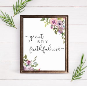 Hymn Wall Art, Hymn Print, Religious Art, Hymn Wall Art, Christian Wall Decor, Christian Print, Hymn Printable, Great is Thy Faithfulness
