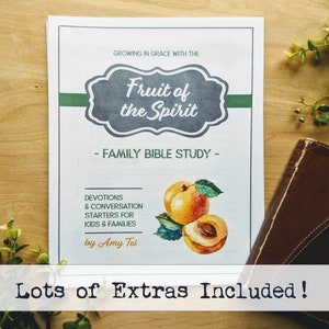 Guía de estudio bíblico fruto del Espíritu, estudio bíblico para niños, cristiano, lección de escuela dominical, devocional imprimible, estudio bíblico imprimible