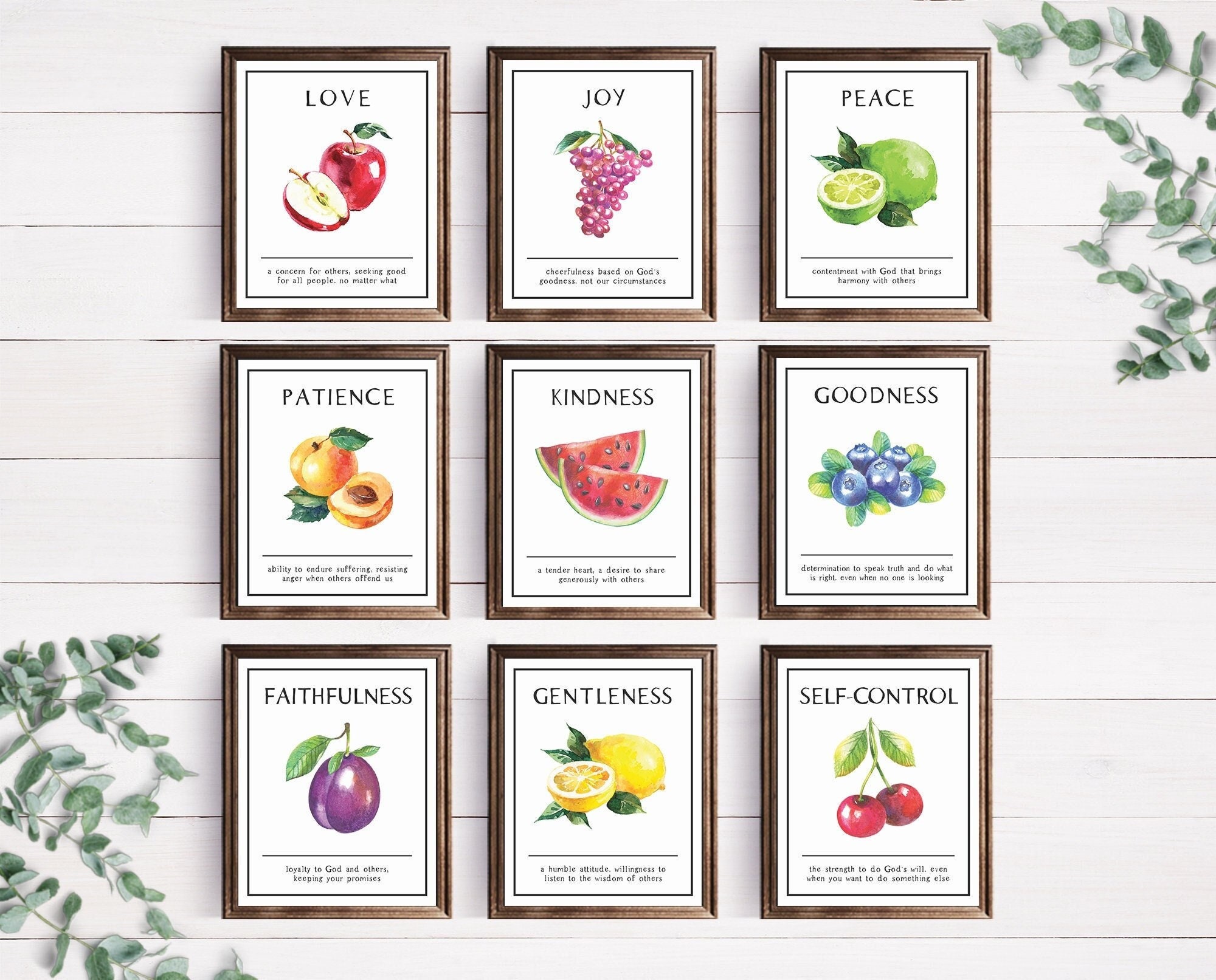 Fruit of the Spirit Wall Art Digital Fruit Sign Kitchen Wall Etsy