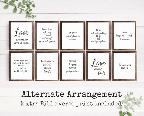 Home Décor Scripture Prints Digital Prints 1 Corinthians 13 Wall Art ...