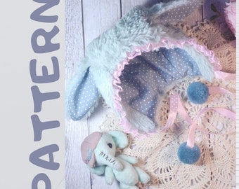 Blythe Doll Bunny Cap Sewing Pattern Instant PDF Download. Easy and fast.