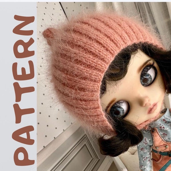 PATTERN for Blythe Doll knitted HAT. Knitted Pattern Instant PDF Download
