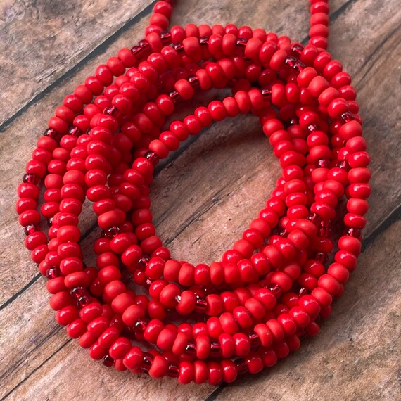 ENERGY. Red Waist Beads Belly Jewelry Czech Seed Beads Plus Etsy