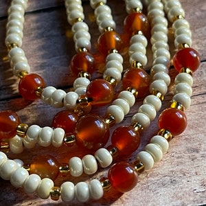 FERTILITY Carnelian Gemstone Waist Beads Handmade Jewelry Crystal Intentional Plus Size Orange Cream Gold Intimate Pleasure Pregnancy Life