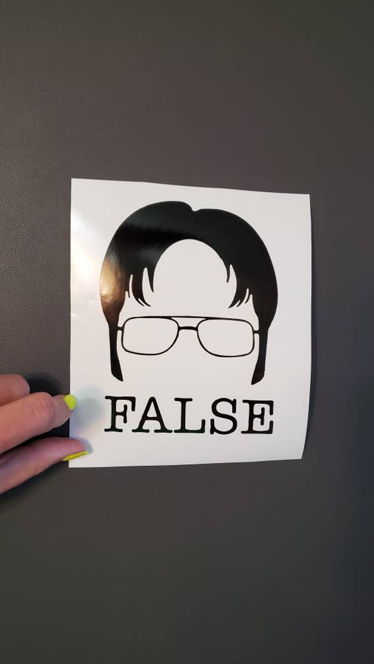 Dwight Schrute FALSE the Office Car Decal, Sticker Etsy