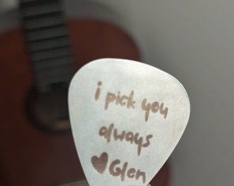 Personalized Guitar Pick, Valentine Gift for Husband, Boyfriend, Men, Valentine Gift for Guitarist, Stainless Steel Guitar Pick, Guitar Pick