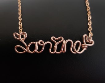 Personalized Wire Name Necklace: Handmade Jewelry Gift
