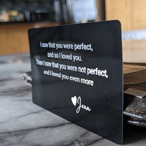 Tarjeta de billetera personalizada, inserción de tarjeta de billetera, regalo para hombres, inserción de mensaje personalizado, tarjeta de billetera de metal, inserción de billetera grabada