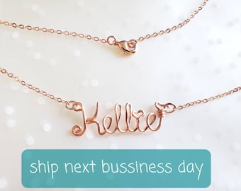 Custom Wire Name Necklace: Personalized Jewelry Gift