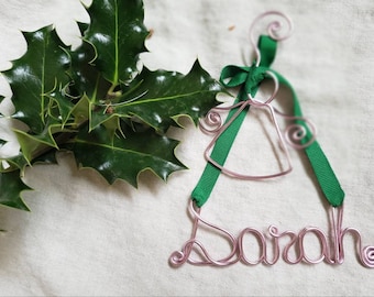 Christmas gifts, Personalized  Name Ornament, Name Ornament, Wire Name Ornament, Christmas Ornament