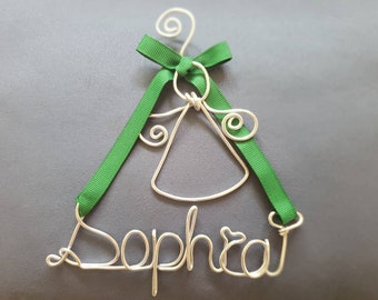 Personalized Wire Name Christmas Ornament: Handmade Aluminum