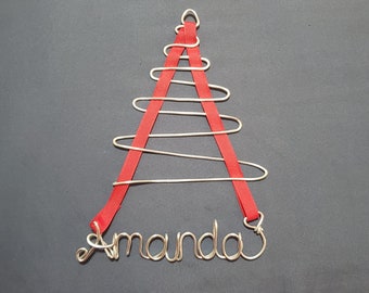 Personalized Wire Name Christmas Ornament: Handmade Aluminum