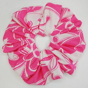 Pink and white lycra scrunchie, Oversized, Extra large, XXL, Big, Jumbo, Giant scrunchies, Floral