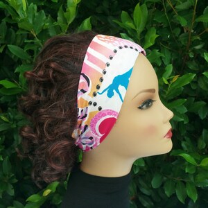 Headband for women, pink dancer hearts headband, spandex headband, fashion headband, hair band, stretchy, fitness, summer, stylish, headwrap