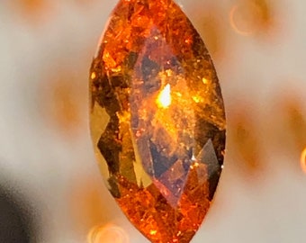 Granate Espesartina Mandarina Marquesa AAA+: Piedra preciosa suelta de 7 mm