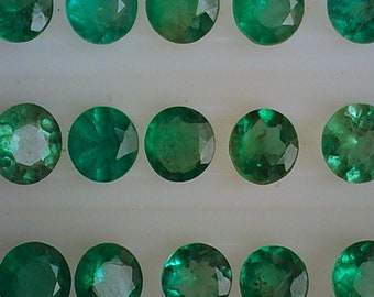 Esmeraldas brasileñas AAA redondas: piedras preciosas sueltas naturales (1,5 mm-6,5 mm) para joyería