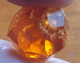 17.55ct Mandarin Spessartite Garnet Crystal – Rare Double Terminated Orange Gem