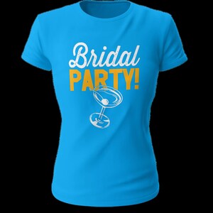 Bridal Party With Champagne T-Shirt, Bachelorette Party Tees